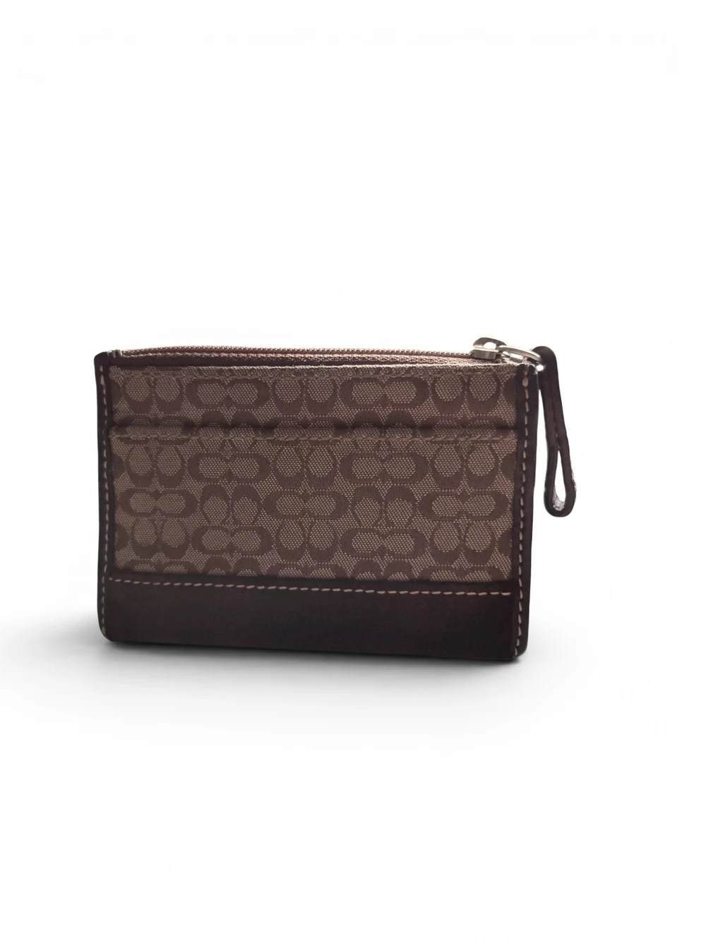 Vintage Coach Y2K Signature Mini C Monogram Mini Skinny ID Case - Suede & Canvas
